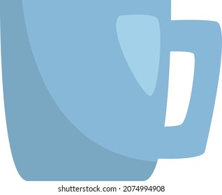 Gran taza azul claro, ilustración, vector, sobre un fondo blanco.