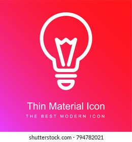 Big Light red and pink gradient material white icon minimal design
