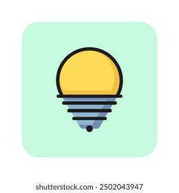Big lightbulb line icon. Lamp, sunset, light. Innovation concept. Vector illustration can be used for topics like solution, intelligence, efficiency