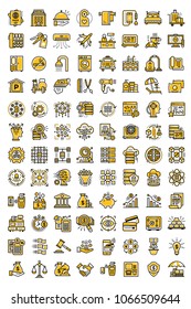 Big linear icons set collection. Suitable for print, website and presentation