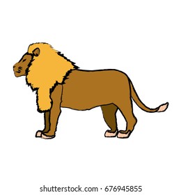 big lion african proud powerful nobility standing and fierce