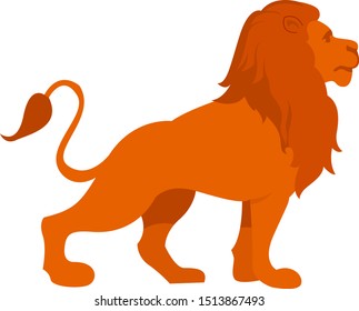 Gran león, ilustración, vector sobre fondo blanco.