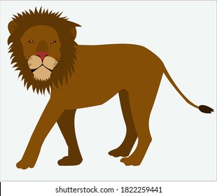 Un gran león. Concepto de logotipo. Ilustración vectorial.