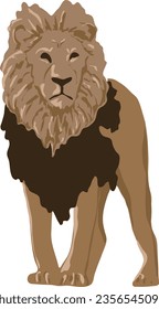 Big Lion Vector Illustration in Neutrals