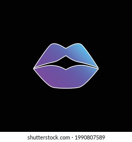 Big Lips blue gradient vector icon