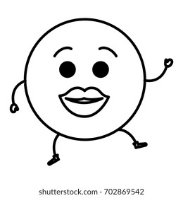 big lips emoticon face character icon