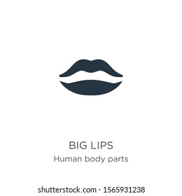 Big lips icon vector. Trendy flat big lips icon from human body parts collection isolated on white background. Vector illustration can be used for web and mobile graphic design, logo, eps10