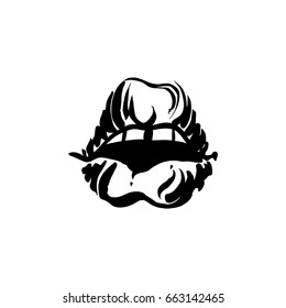 Big lips on white background