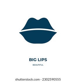 big lips vector icon. big lips, lips, big filled icons from flat beautiful concept. Isolated black glyph icon, vector illustration symbol element for web design and mobile apps