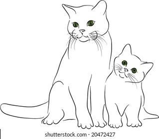 Big Little Cats: vetor stock (livre de direitos) 20472427 | Shutterstock