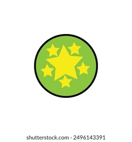 big and little star vector type icon
