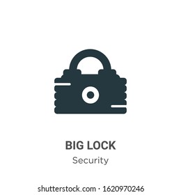 Big lock glyph icon vector on white background. Flat vector big lock icon symbol sign from modern security collection for mobile concept and web apps design.
