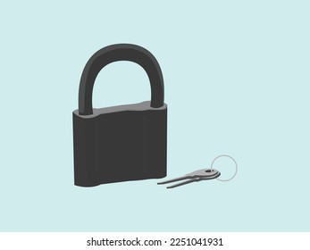 big lock and keys vector