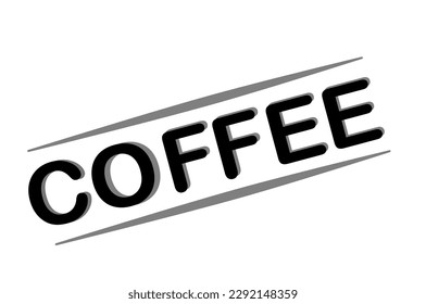 Big logo for coffee shop. Vector element for coffee. Text art for coffee.