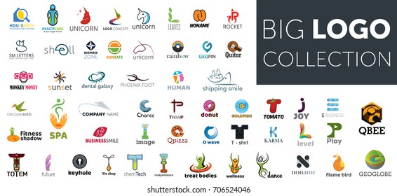 Big logo collection. Creative business concepts. Isolated vector icons. Set of symbol and sign for company logo designing