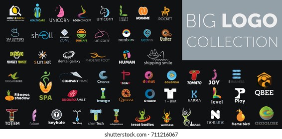 Big logo collection. Creative business concepts. Isolated background. Vector icons. Set of symbol and sign for company logo designing