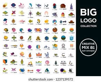 Big logo collection. Creative icon concepts.  Mix set