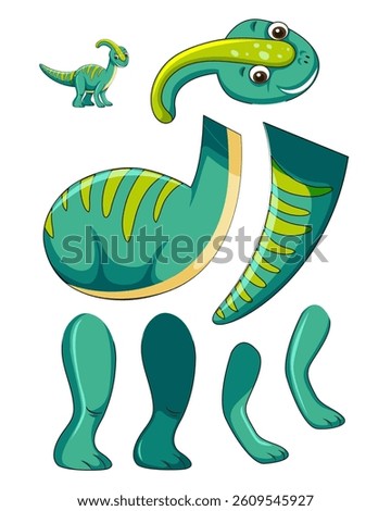 big long legs dinosaur craft activity paper cut paste printable learning sheet kids activity for kids