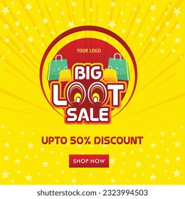 Big Loot Sale, Sale Logo, Shopping Logo, Online shopping logo, E commerce, Retail, Vector Logo Template