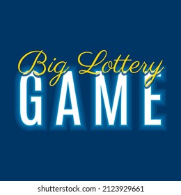 Big lottery game casino online games text banner template design vector
