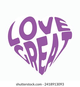 gran amor en forma de letras de texto icono del vector del corazón tendencia rosa 14 de febrero día de San Valentín