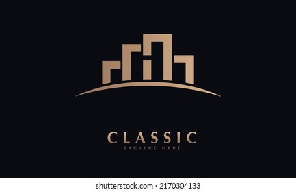 plantilla de monogramo de logotipo vectorial de construcción grande o de lujo