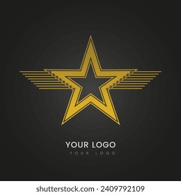 Ein Big Luxury-Stern, Premium-und Luxus-Sterne Logo Design-Preisverleihung Konzept, Logo, Banner, Premium-Stern. Vektorgrafik