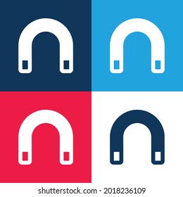 Big Magnet blue and red four color minimal icon set