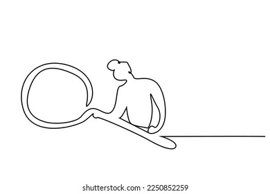 big magnifying glass man holding businessman analysis search