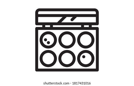 Icono de vector de contorno de cuadro de maquillaje grande. Icono de caja de maquillaje grande de línea delgada negro, ilustración de elemento simple vector plano a partir de un concepto de belleza editable aislado en fondo blanco