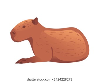 Big mammal cute Capybara Cartoon Tierdesign Vektorgrafik einzeln auf weißem Hintergrund