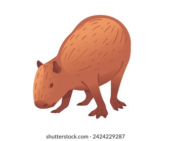 Big mammal cute Capybara Cartoon Tierdesign Vektorgrafik einzeln auf weißem Hintergrund