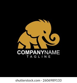 Big Mammoth or Elephant gold logo company design new vector