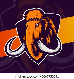 big mammoth head mascot esport logo design character for sport and game logo