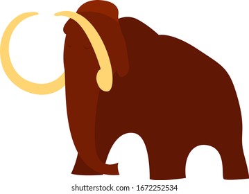 Big mammoth, illustration, vector on white background.