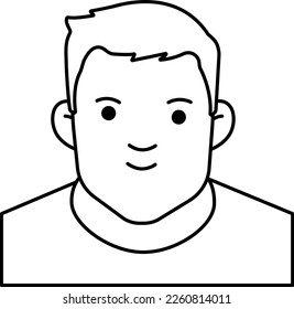 Big man Junge Avatar User Person Menschen grün T-Shirt Linie Stil