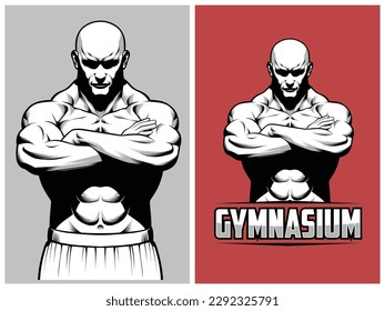 Big Man Folding Arms Showing His Muscle