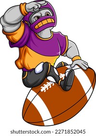 the big man mascot of American football complete with player clothe of illustration