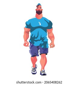 Big Man with Muscle Vector for Sport Comics
