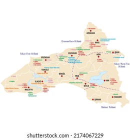 Big Map Of Eastern Anatolia Region Turkey Region. Part Of Turkey