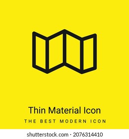 Big Map Folded minimal bright yellow material icon