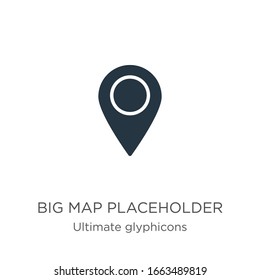 Big map placeholder icon vector. Trendy flat big map placeholder icon from ultimate glyphicons collection isolated on white background. Vector illustration can be used for web and mobile graphic 