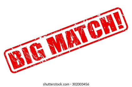 Big Match Red Stamp Text On White