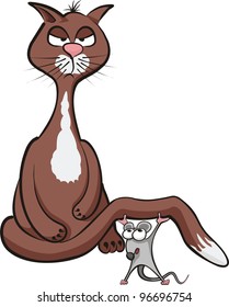 big mause and cat