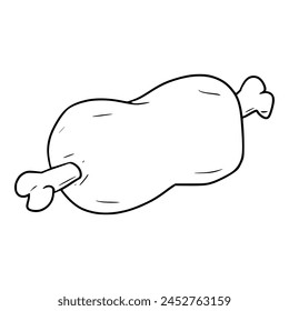 big meat illustration outline vector	
