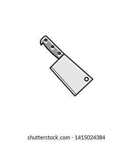 big meat knife. line art gray icon