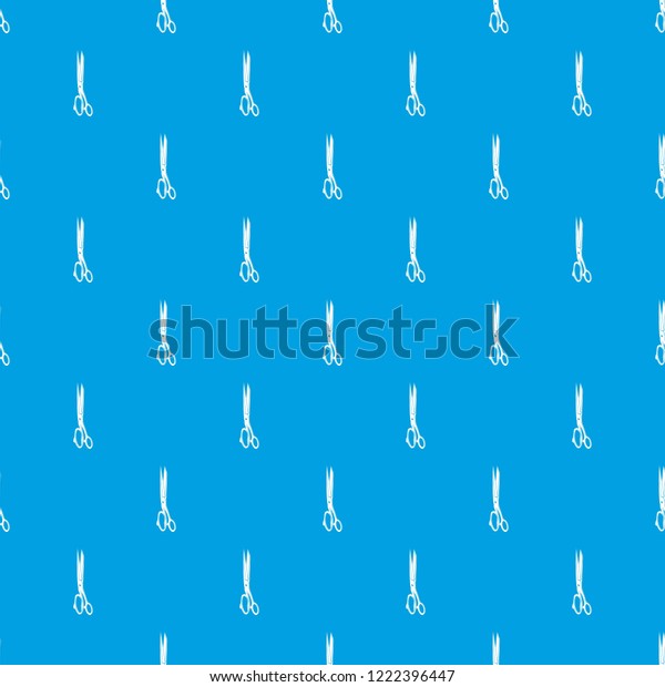 Big medical scissors pattern vector seamless blue\
repeat for any use