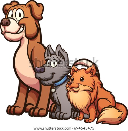 Big Medium Small Size Cartoon Dogs Stock Vector (Royalty Free ...