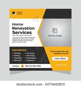 Big Mega collection bundle building Construction, home improvement, home repair social media post banner design Template with