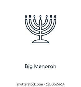 Big Menorah concept line icon. Linear Big Menorah concept outline symbol design. This simple element illustration can be used for web and mobile UI/UX.
